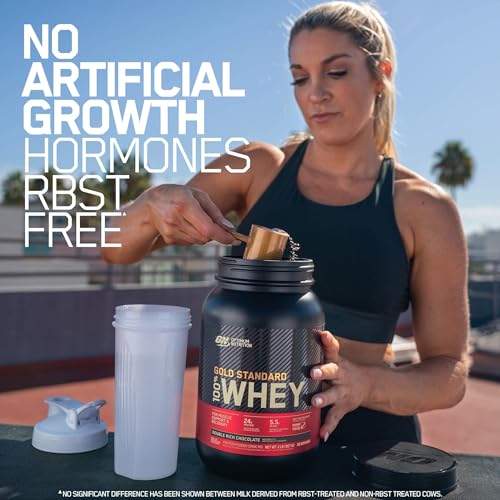 Optimum Nutrition Gold Standard 100% Whey Protein Powder, Double Rich Chocolate Optimum Nutrition