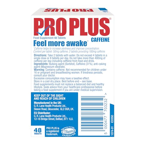 PRO PLUS 48 tablets - Caffeine Tablets - Sugar Free PRO PLUS