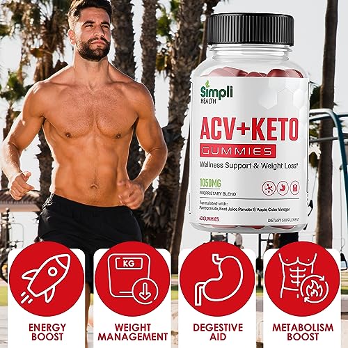 Nutrocell Simpli Health ACV Ketos Gummies Keto Apple Cider Vinegar 1050mg Nutrocell