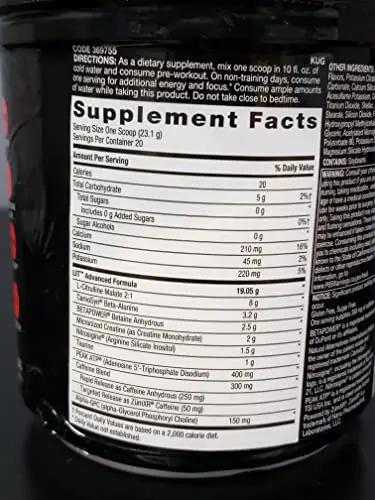 BEYOND RAW LIT AF | Advanced Formula Clinical Strength Pre-Workout Powder | Contains BEYOND RAW