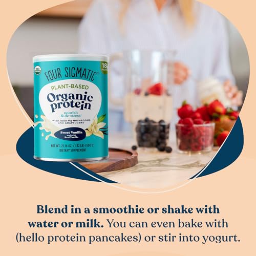 Four Sigmatic Organic Vegan Protein Powder | 18g Plant-Based Protein per Serving Four Sigmatic