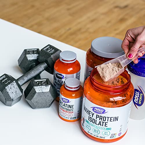 NOW Sports Nutrition, Whey Protein Isolate, 25 g With BCAAs, Unflavored Powder NOW
