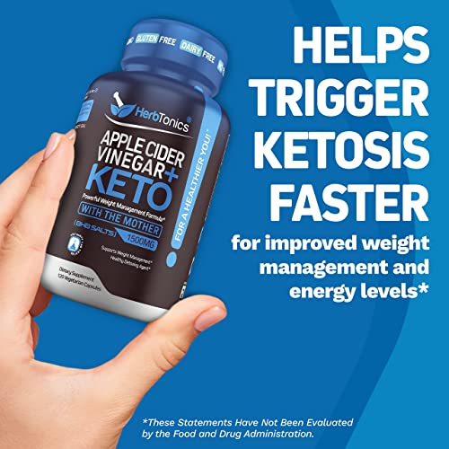 Herbtonics Apple Cider Vinegar Capsules Plus Keto BHB | Fat Burner & Weight Loss Herbtonics