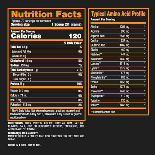 BPI Sports ISO HD Isolate Protein Vanilla Cookie, 76.8 oz - 69 Servings BPI Sports