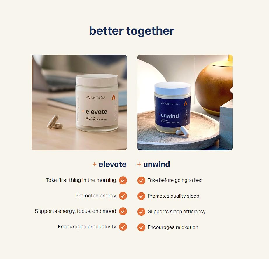 Avantera Premium Nootropic, Elevate | Energy, Focus, Mood, & Gut Health | 30 Day Supply Avantera