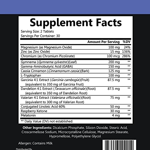 Garcinia Cambogia PM Weight Loss Sleep, All Natural Supplement w/Valerian Root & Melatonin Angry Supplements