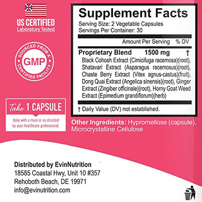 Evinutrition Estrobalance Capsule for Women - Menopause Mood and Energy Support Evinutrition