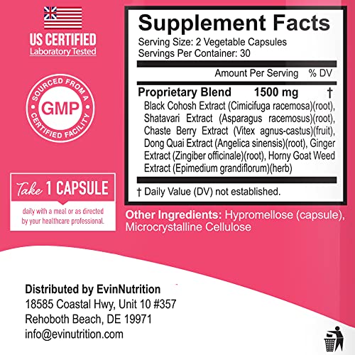 Evinutrition Estrobalance Capsule for Women - Menopause Mood and Energy Support Evinutrition
