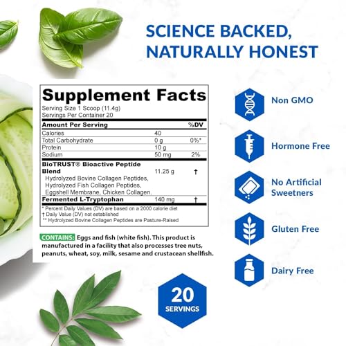 BioTrust Ageless Multi Collagen Peptides Powder – 5 Types (I, II, III, V, X) – Unflavored BioTrust