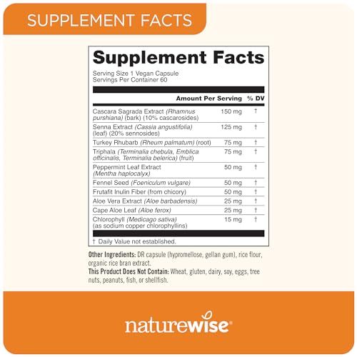 NatureWise Herbal Detox Cleanse Laxative Supplements | Natural Colon Cleanser Herb & Fiber Blend NatureWise