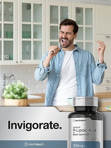 Stabilized R-Lipoic Acid 300mg | 60 Capsules | with Biotin Optimizer | Non-GMO, Gluten Horbäach