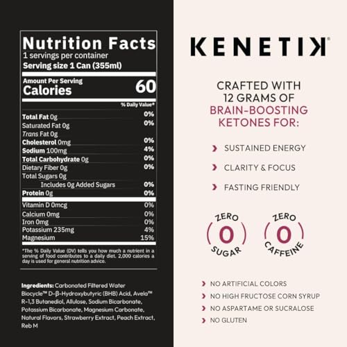 KENETIK Ketones Drink, Caffeine & Sugar Free, Keto Friendly Drinkable Ketones for Clean 