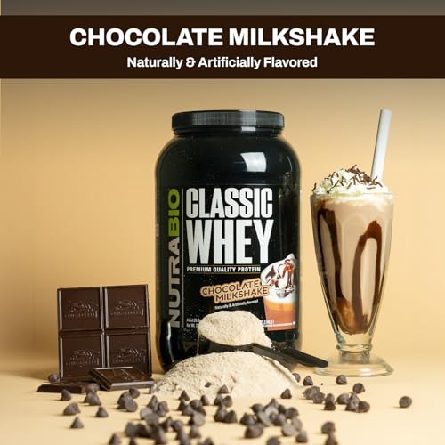 NutraBio Classic Whey Protein Powder- Full-Spectrum Amino Acid Profile - No Fillers NutraBio