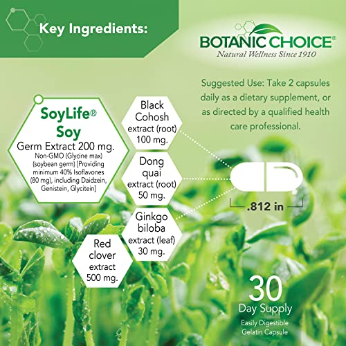 Botanic Choice Natural Menopause Hot Flash Relief Balance Supplement for Women - Powerful Herbal Blend