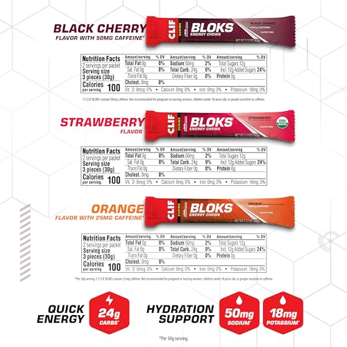 CLIF BLOKS - Energy Chews - Variety Pack - Non-GMO - Plant Based