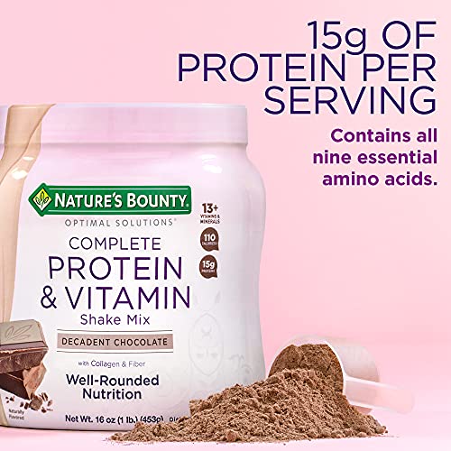 Nature's Bounty Complete Protein & Vitamin Shake Mix with Collagen & Fiber, Contains Vitamin C Nature's Bounty