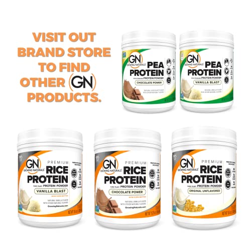 Growing Naturals | Vanilla Rice Powder 15g Plant Protein | 2.8G BCAA, Low-Carb Growing Naturals