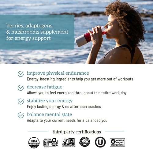 Organifi Red Juice - Vegan Energy Powder - Berry-Flavored Adaptogen Drink - Caffeine Organifi