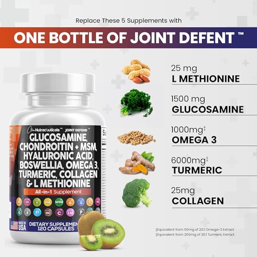 Clean Glucosamine Chondroitin MSM Turmeric Hyaluronic Acid Boswellia