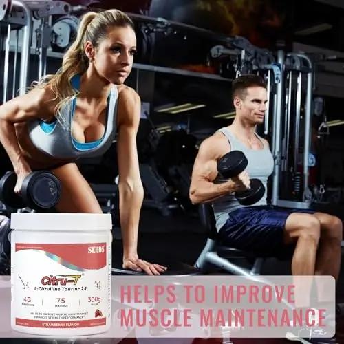 SEDDS Strawberry-Flavored L-Citrulline Taurine 2:1, L Citrulline Powder, Unflavored Vegan Taurine Powder, Pre-Workout Sports Nutrition for Men and Women,1 Pound of Powder Each Can