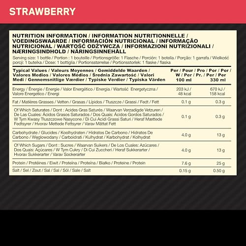 Optimum Nutrition High Protein Shake Bottles, Ready To Drink Healthy Snacks, No added Optimum Nutrition