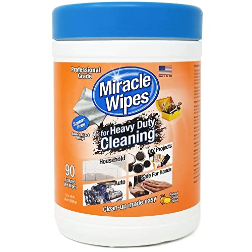 MiracleWipes for Heavy Duty Cleaning (90 Count) - All Purpose Cleaner, Kitchens