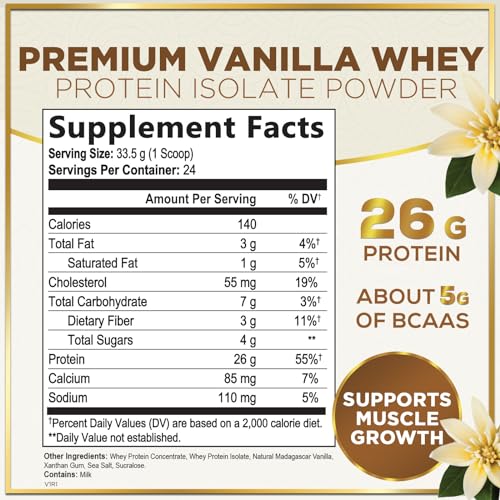 Hello Lovely! Whey Protein Powder, Vanilla Flavored Whey Isolate with 26g Protein Hello Lovely!