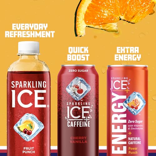 Sparkling Ice, Fruit Punch Sparkling Water, Zero Sugar Flavored Water, with Vitamins Sparkling ICE
