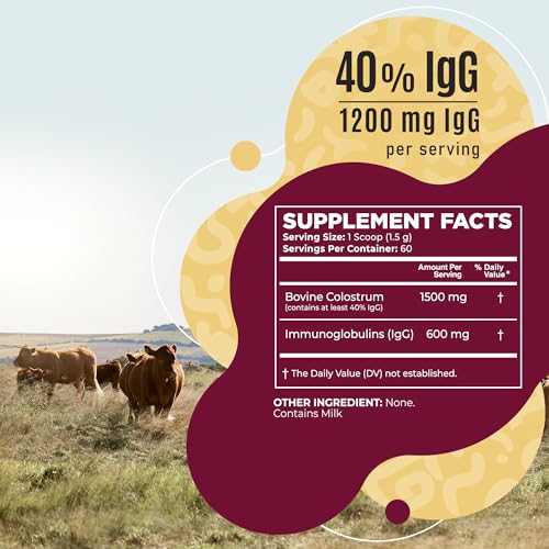 Bovine Colostrum Powder - 40% IgG Highly Concentrated Pure Bovine Colostrum InstaSkincare