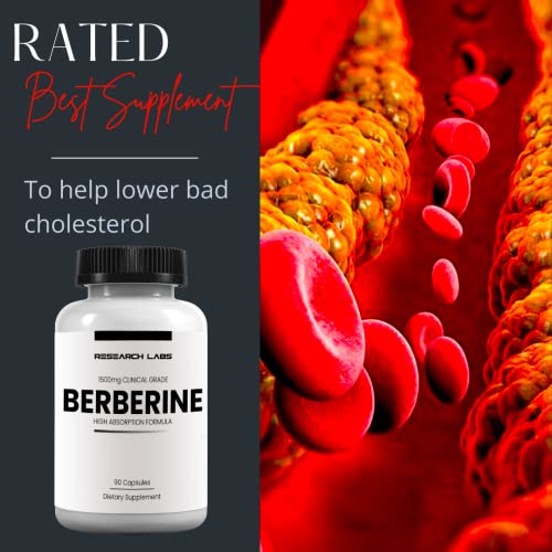 Research Labs 2 Fer 1 Ad - 1500mg Clinical Grade Berberine High Absorption Formula Research Labs