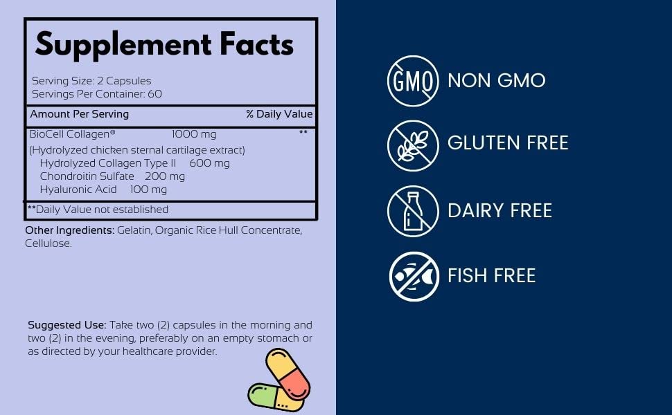 Health Logics BioCell Collagen Joint and Skin Care 120 Capsules HEALTH LOGICS