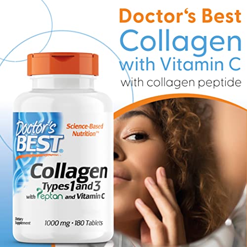 Doctor's Best, Collagen Types 1 and 3, Peptane & Vitamin C, 1,000mg, 180 Tablets Doctor's BEST