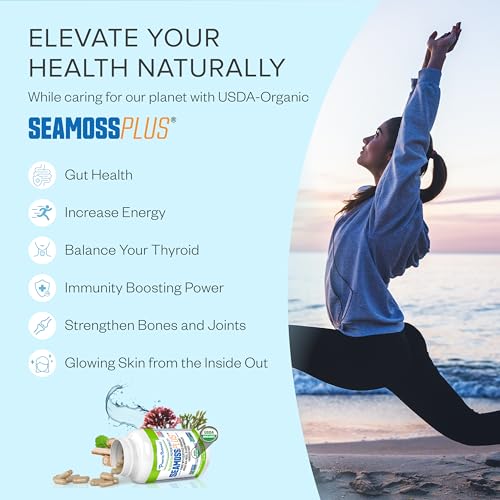 Power By Naturals Sea Moss Plus - USDA Certified Organic Wildcrafted Irish Seamoss Power By Naturals