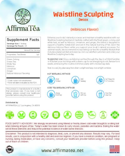 AffirmaTea Natural Detox Tea Blend - Laxative Free, Oolong Green Tea & Cinnamon AffirmaTea