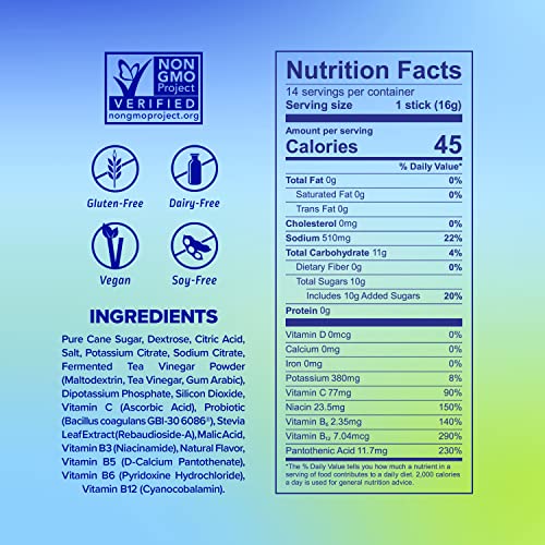 Liquid I.V. Hydration Multiplier + Probiotic Kombucha - Tart Green Apple - Hydration Powder Liquid I.V.