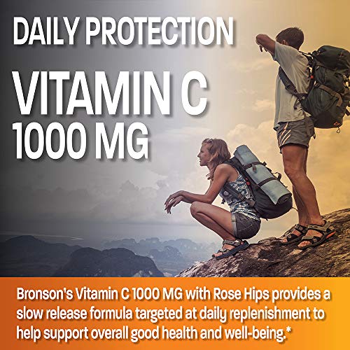 Bronson Vitamin C 1000 mg with Rose Hips Sustained Release, 250 Tablets Bronson