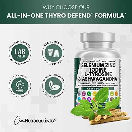 Selenium 300mcg Zinc 50mg Iodine 500mcg L Tyrosine 500mg Ashwagan