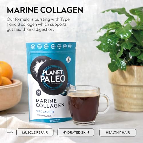 Pure Marine Collagen Powder (60 Servings, 450g) | for Healthy Skin, Hair and Nails, and Gut Health Planet Paleo