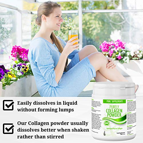 Collagen Powder Marine Supplement | Hydrolyzed Protein peptides with Hyaluronic Acid Vitamin C Biotin etc for Women Men Pure Food Supplements