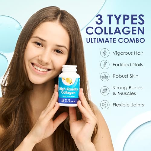 Premium 90 Marine Capsules - 530mg Natural Marine Collagen with Porcine & Bovine Collagen BLUE DIAMOND