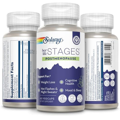 Solaray Postmenopause her Life Stages - Post Menopause Supplements for Women with Resveratrol