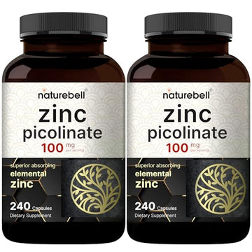 NatureBell Zinc Picolinate 100mg, 480 Count Capsules - Supports Immune System 