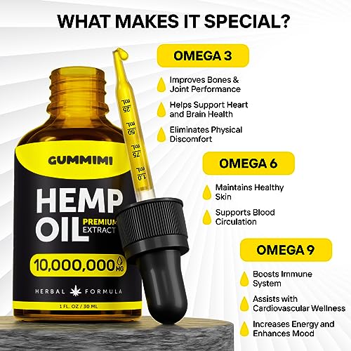 GummiMi Оrganic Hеmp Oil 10 000 000 mg - Natural Drops - Rich in Vitamins B, C, E GummiMi