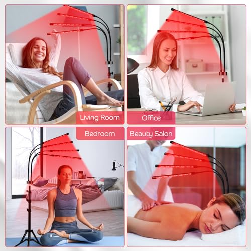 Devowellte Red Light Lamp for Face, 80 LEDs Red Light Lamp Height Free Adjustment Infrared Light Devowellte