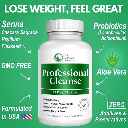 Professional Detox Cleanse for Weight Loss and Belly Fat, 15 Day Colon Cleanse, Body Detox DR VITAMIN SOLUTIONS