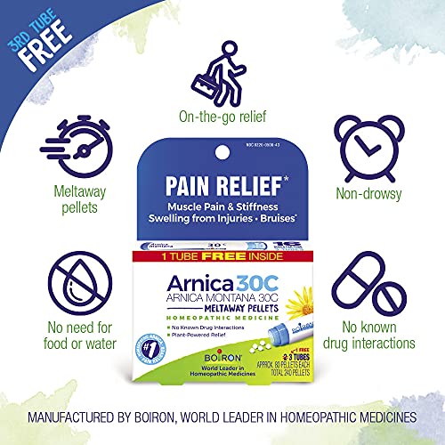 Boiron Arnica Montana 30C Homeopathic Medicine for Relief from Muscle Pain, Muscle Stiffness, Swelling Boiron