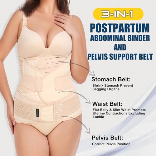ChongErfei 3 in 1 Postpartum Support - Recovery Belly/waist/pelvis Belt Shapewear Slimming ChongErfei