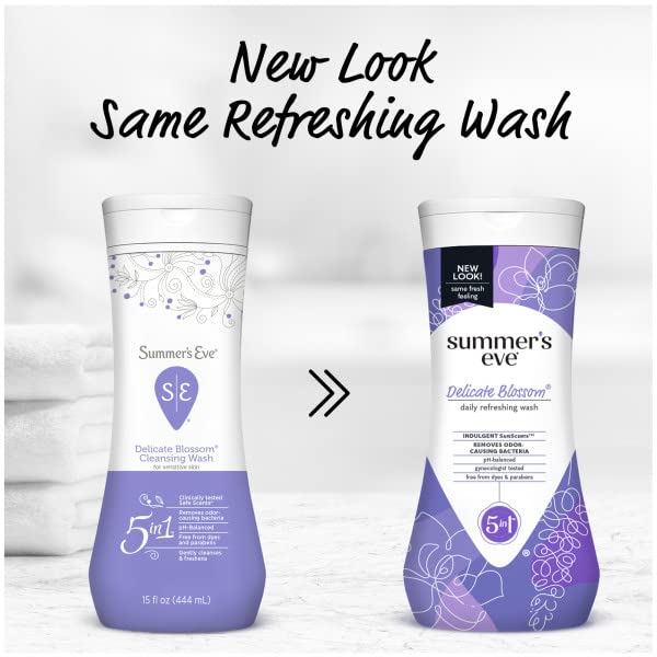 Summer's Eve Delicate Blossom Daily Refreshing Feminine Wash, Removes Odor, pH balanced, 15 fl oz Summer's Eve