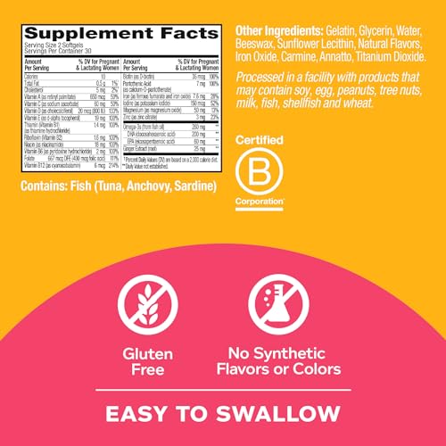 OLLY Ultra Strength Prenatal Multivitamin Softgels, Supports Healthy Growth, Brain Developmentment