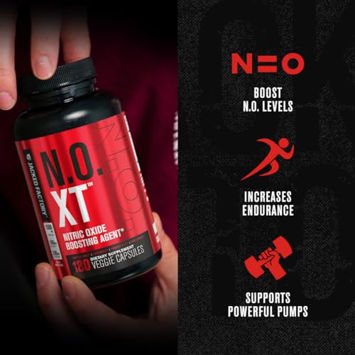 Jacked Factory N.O. XT Nitric Oxide Supplement with Nitrosigine L Arginine, L Citrulline Jacked Factory